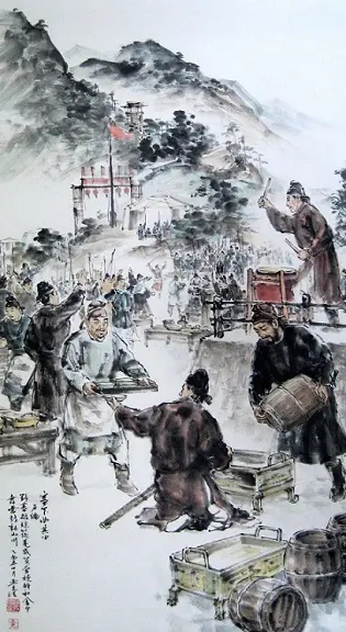 Border-songs IV by Lu Lun -  Quatrain   War   Victory   Celebration 