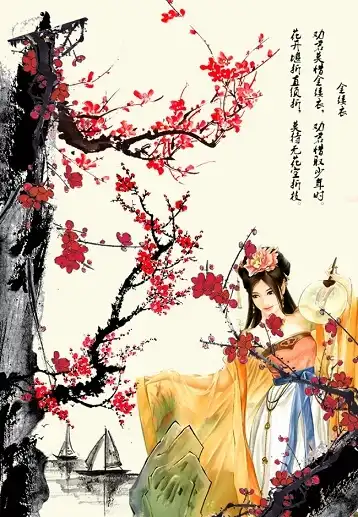 The Gold-threaded Robe by Du Qiuniang -  Jueju   Youth   Time   Wealth   Advice 