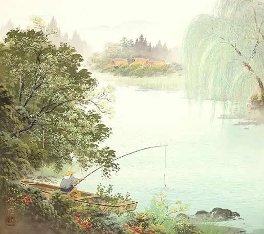 A Green Stream by Wang Wei -  Old Style Verse   Stream   Stillness   Reclusion 