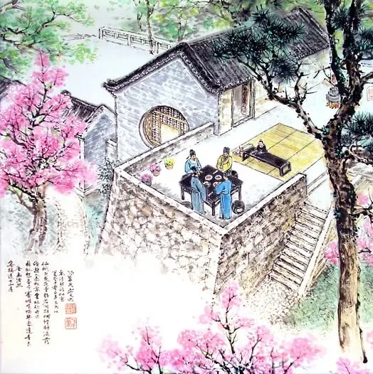 At a Banquet in the House of the Taoist Priest Mei by Meng Haoran -  Regulated Verse   Taoism   Spring   Immortality 