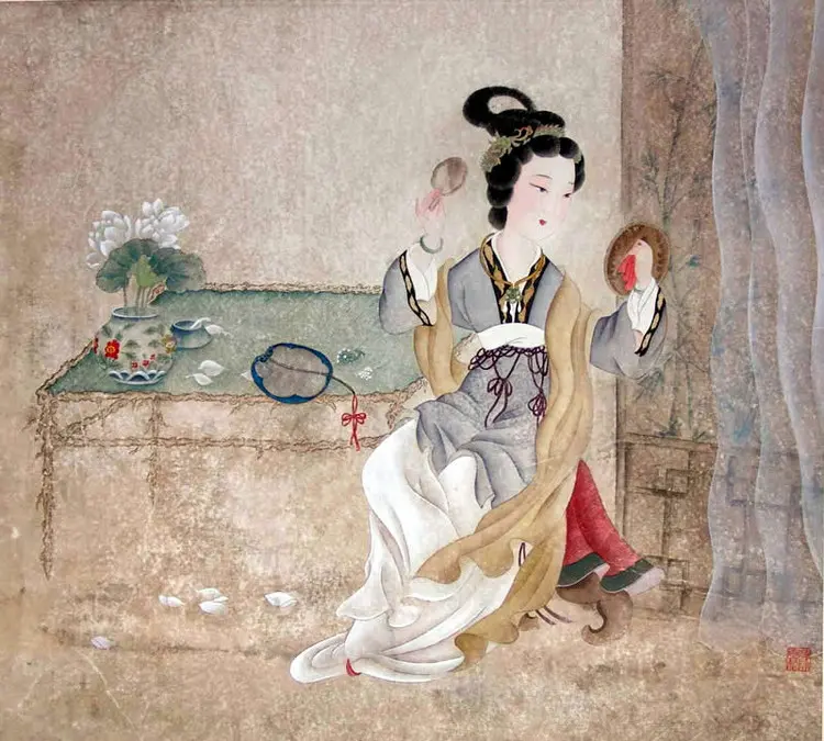 The jade table mirror at this time every year by Li Qingzhao -  Song Dynasty Poetry   Ci Lyrics   Boudoir Lament   Disputed Attribution   Imagery: Mirror   Imagery: Plum Blossoms   Passing of Time   Melancholy 