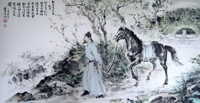 On Leaving the Tomb of Premier Fang by Du Fu -  Lüshi   Friendship   Death   Sorrow   History 
