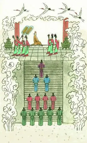 An Early Audience at the Palace of Light Harmonizing Secretary Jia Zhi's Poem by Cen Shen -  Regulated Verse   Court   Dawn   Ritual   Harmony 