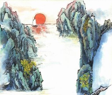 Mount Heaven's Gate Viewed from Afar by Li Bai (Li Po)