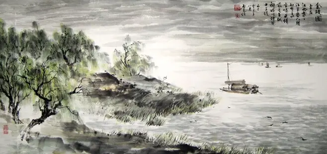 A Nanjing Landscape by Wei Zhuang -  Jueju   Rain   History   Nostalgia   Regret 
