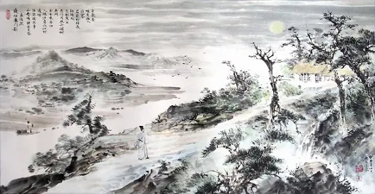 Returning at Night to Lumen Mountain by Meng Haoran -  Old Style Verse   Night   Reclusion   Solitude 