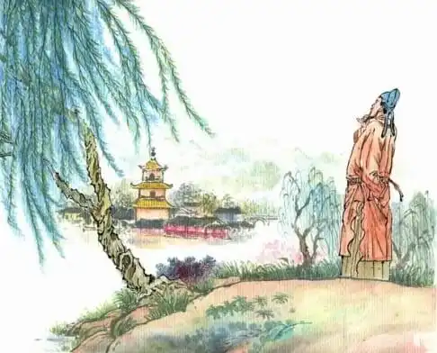 An Ode to the Willow by He Zhizhang -  Jueju   Nature   Spring   Willow 