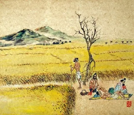 Pity the Peasants/Ancient Air, 1 of 2 by Li Shen -  Quatrain   Labor   Harvest   Injustice 