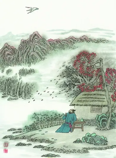 A Solitary Wildgoose by Cui Tu -  Wulü   Solitude   Exile   Danger   Night 