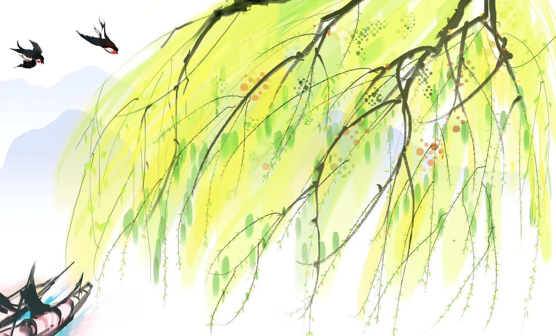 Song of Willow Branch by Bai Juyi -  Jueju   Nature   Spring   Willow   Solitude 