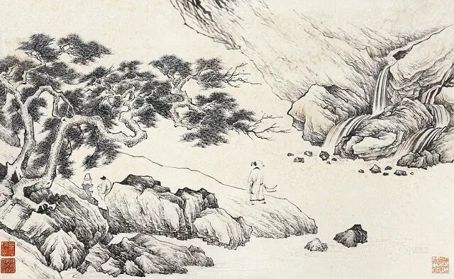 While Visiting on the South Stream the Taoist Priest Chang by Liu Changqing -  Lüshi   Reclusion   Taoism   Nature   Silence 