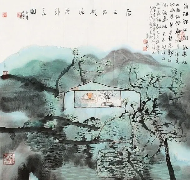 At Wang Changlin's Retreat by Chang Jian -  Nature   Solitude   Reclusion   Friendship 